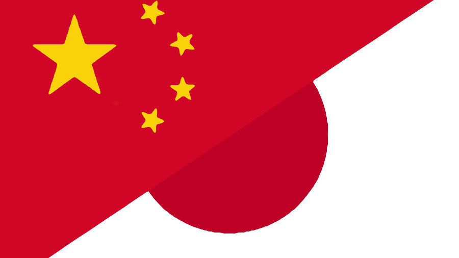 Flagge China und Japan