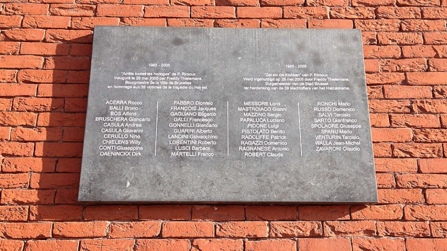 Gedenkstein am Heysel-Stadion, Brüssel