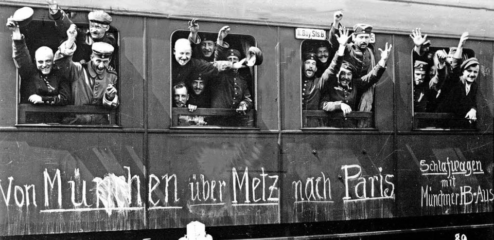 Deutsche Soldaten, 1914. Mit Freude ins Gefecht.