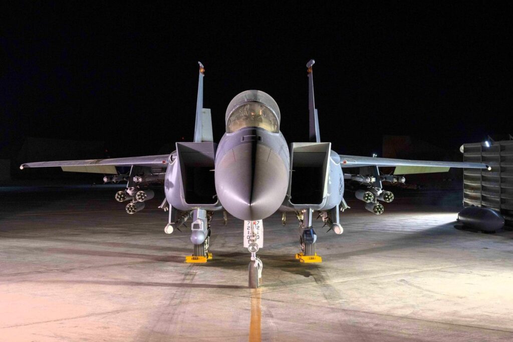 U.S. Air Force F-15E Strike Eagle in the U.S. Central Command area of responsibility.