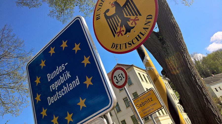 Deutscher Grenzübergang bei Sebnitz