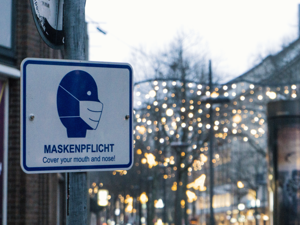 Schild, Maskenpflicht, Hamburg