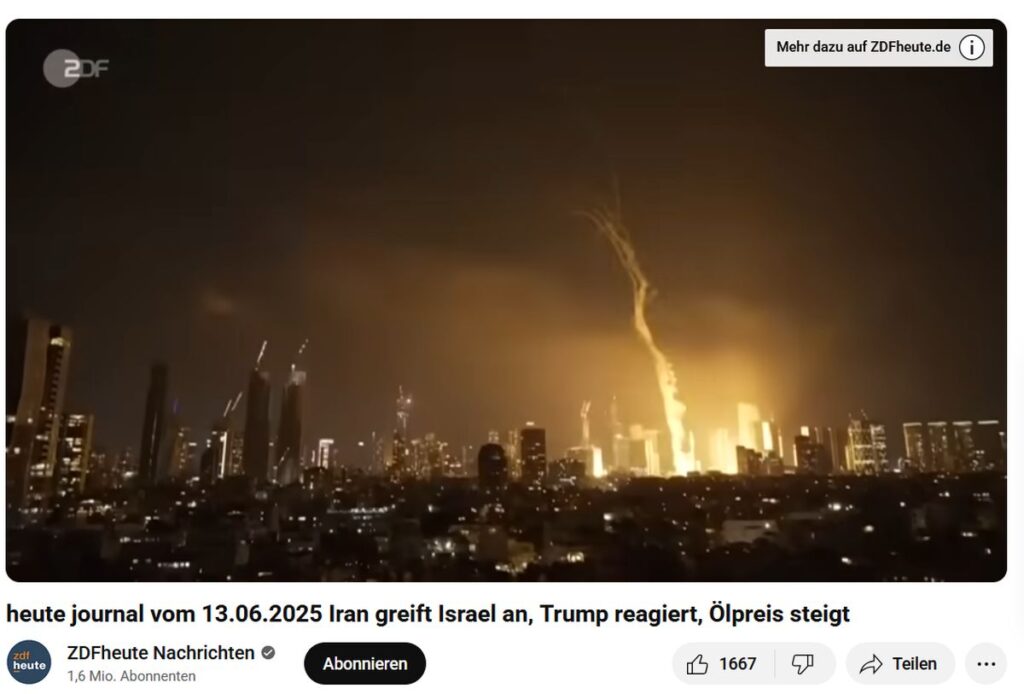 Iranische Raketen auf Tel Aviv