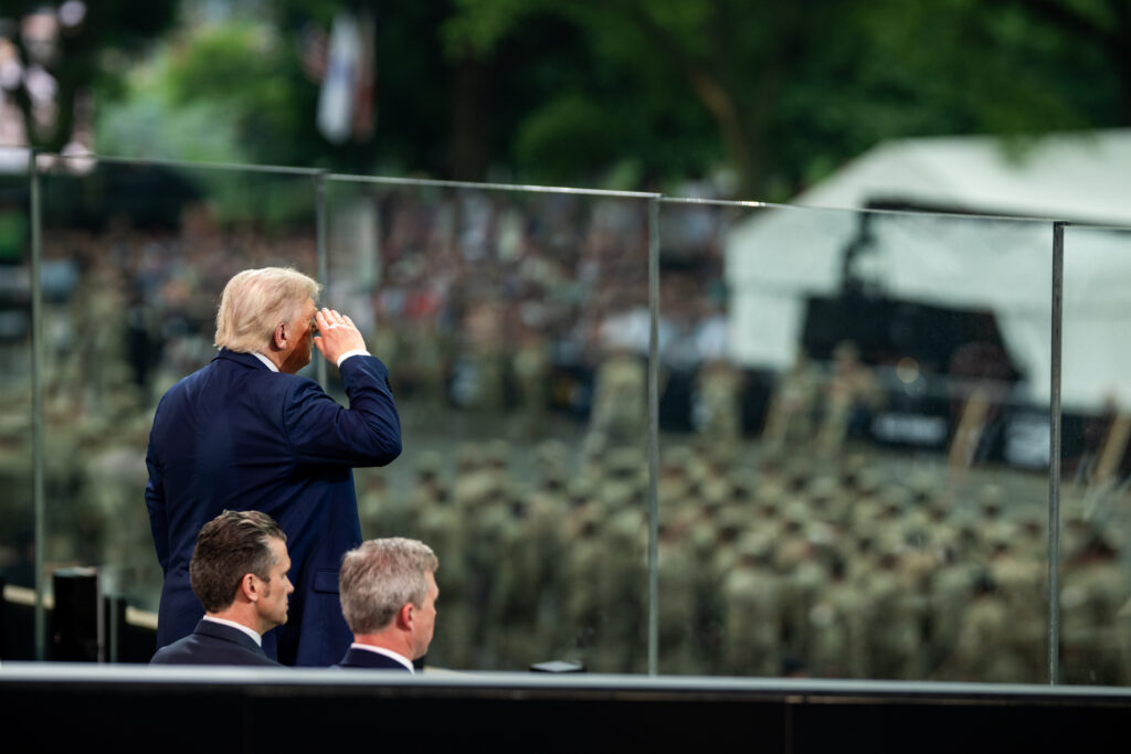 Donald Trump bei seiner Militärparade