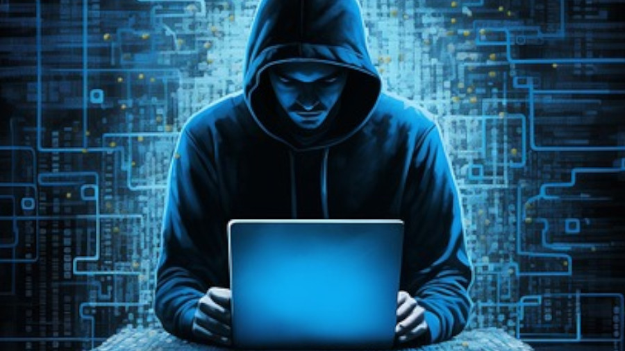 Hacker bei der Arbeit, KI-Bild