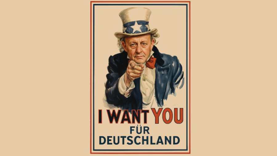Friedrich Merz als Uncle Sam.