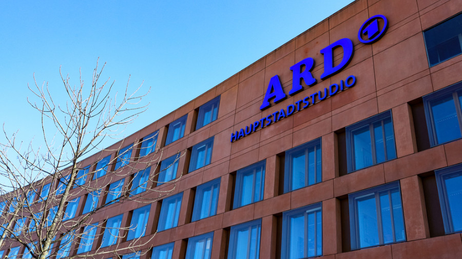 Berlin, Germany - March 24, 2020: Building of the Berlin studio of ARD, the leading public broadcaster in Germany.