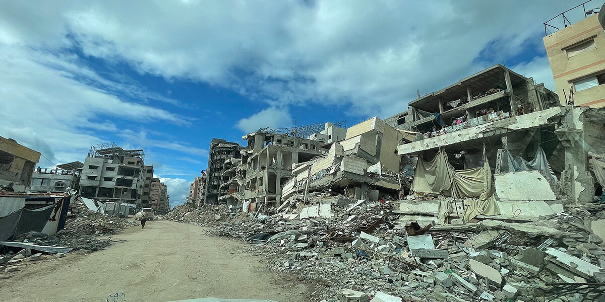 Bezirk Sheikh Radwan, Gaza-Stadt, zerstört durch israelische Bombardierung, 22. Februar 2025.