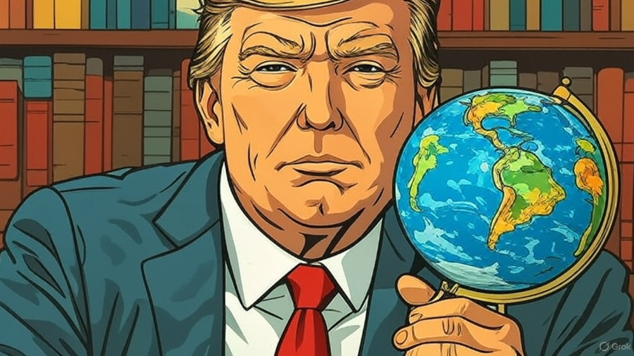 Donald Trump spielt mit der Weltkugel.