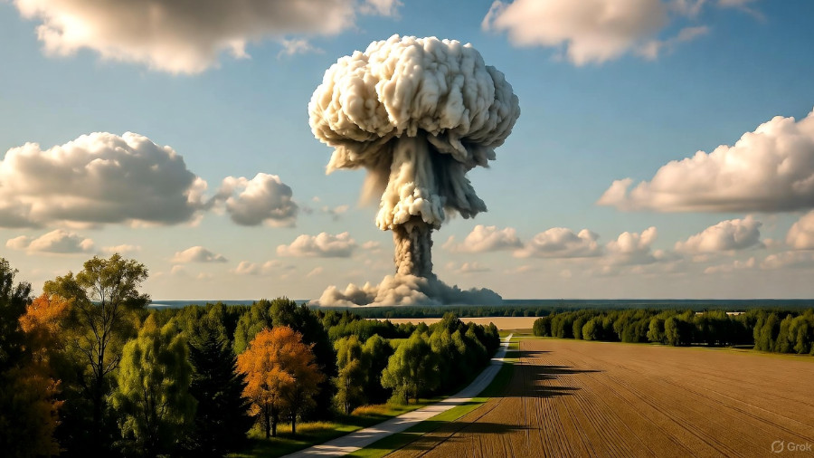 Atompilz in Landschaft