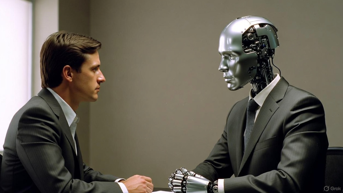 Bewerbungsgespräch mit Roboter