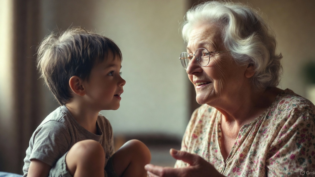 Oma und Enkel