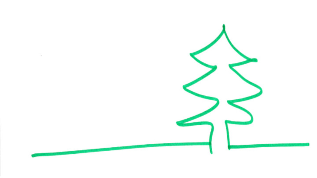 Weihnachtsbaum, handgemalt