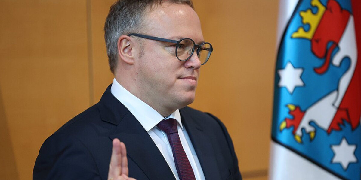 Mario Voigt beim Amtseid.