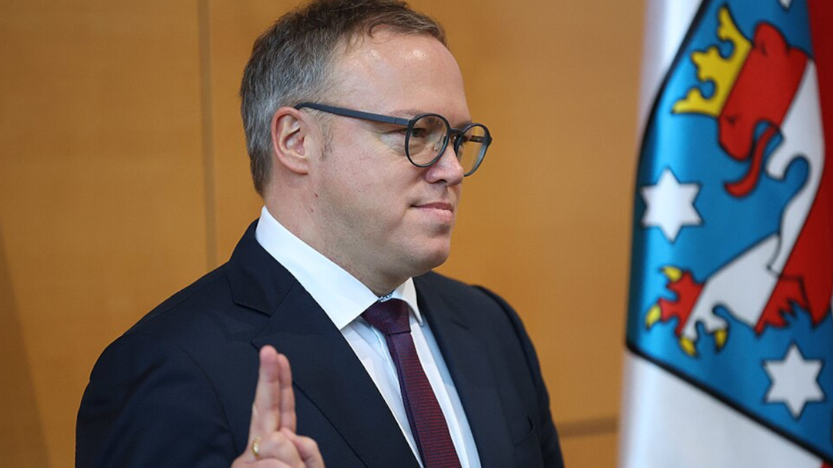 Mario Voigt beim Amtseid.