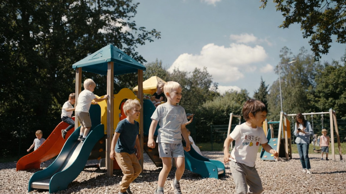 Kinder auf Spielplatz