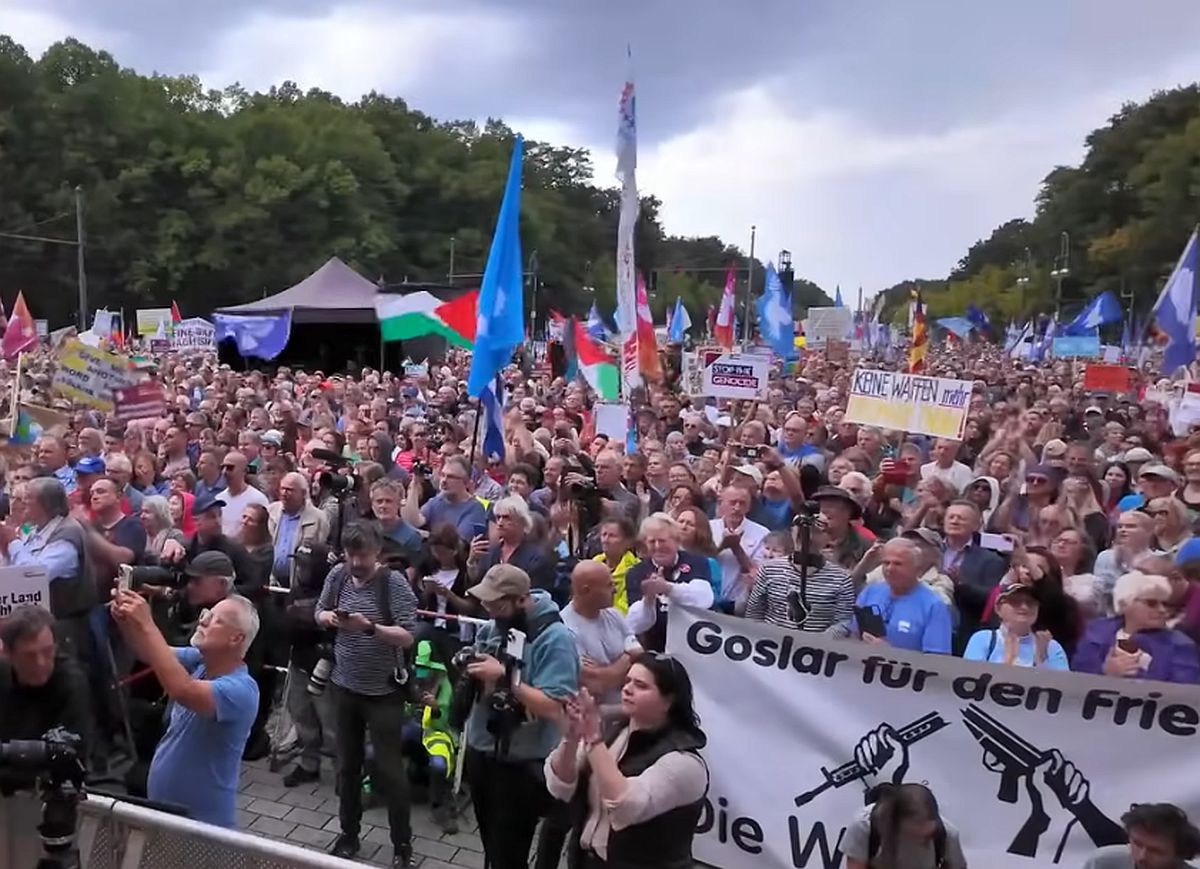Friedensdemo am 13.9.2025. Screenshot von BSW-Video