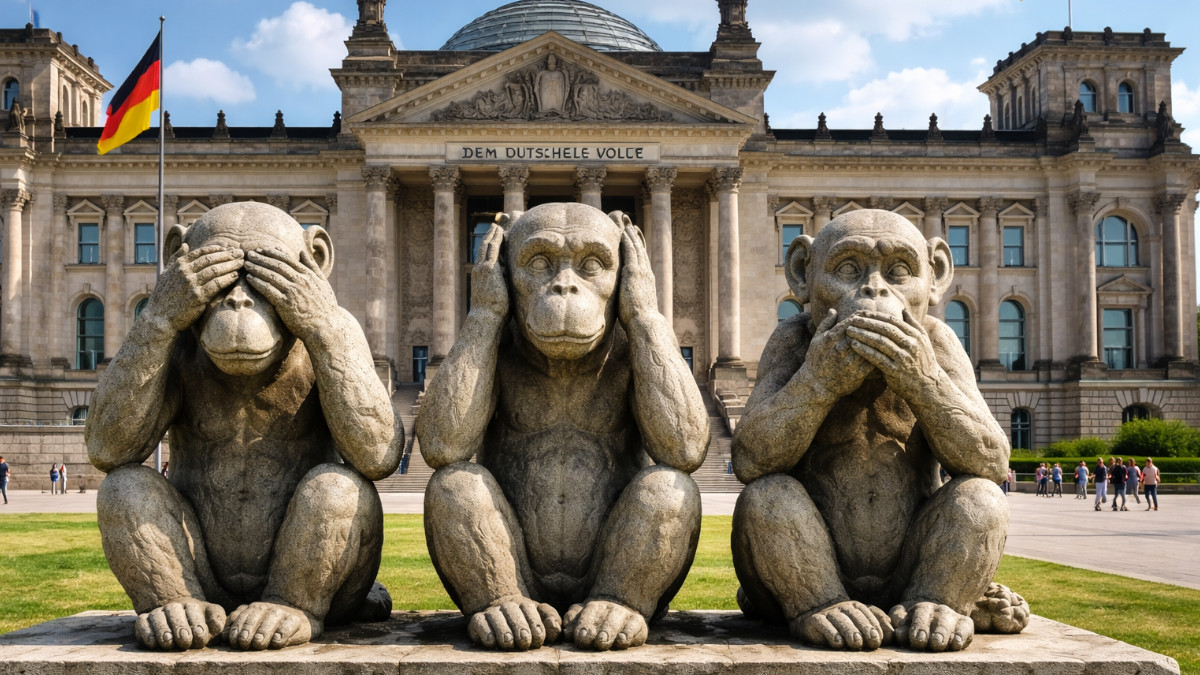 Affen vor dem Bundestag