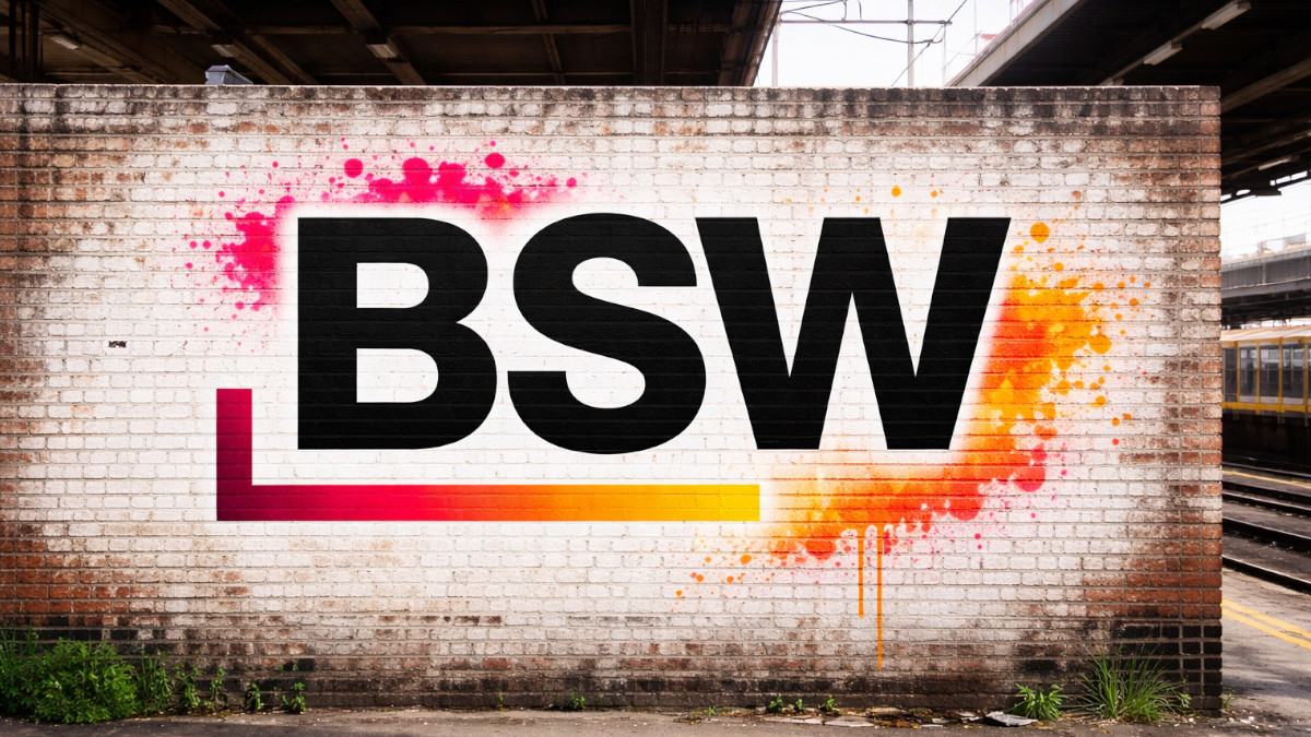 BSW-Logo an Wand