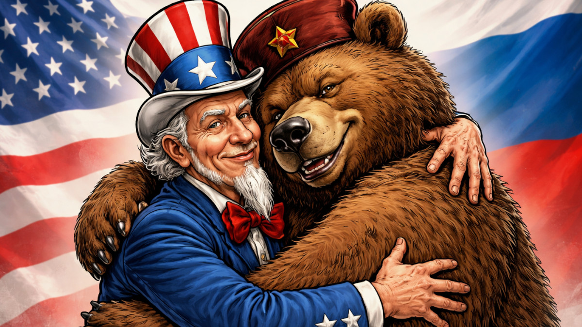 Uncle Sam und russischer Bär.