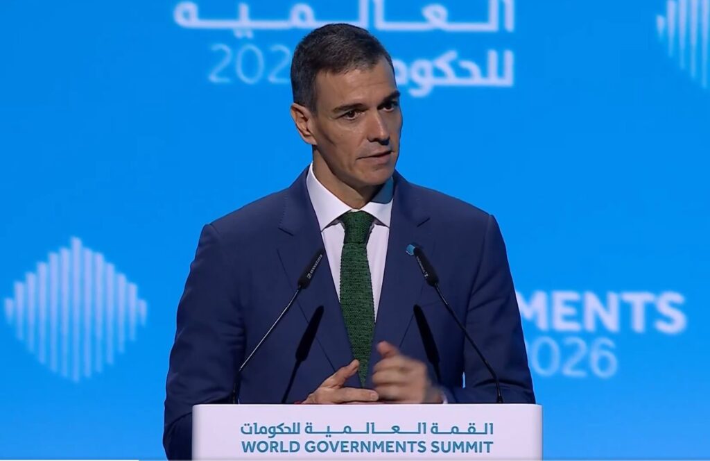 Der spanische Regierungschef Sánchez auf dem World Government Summit in Dubai.