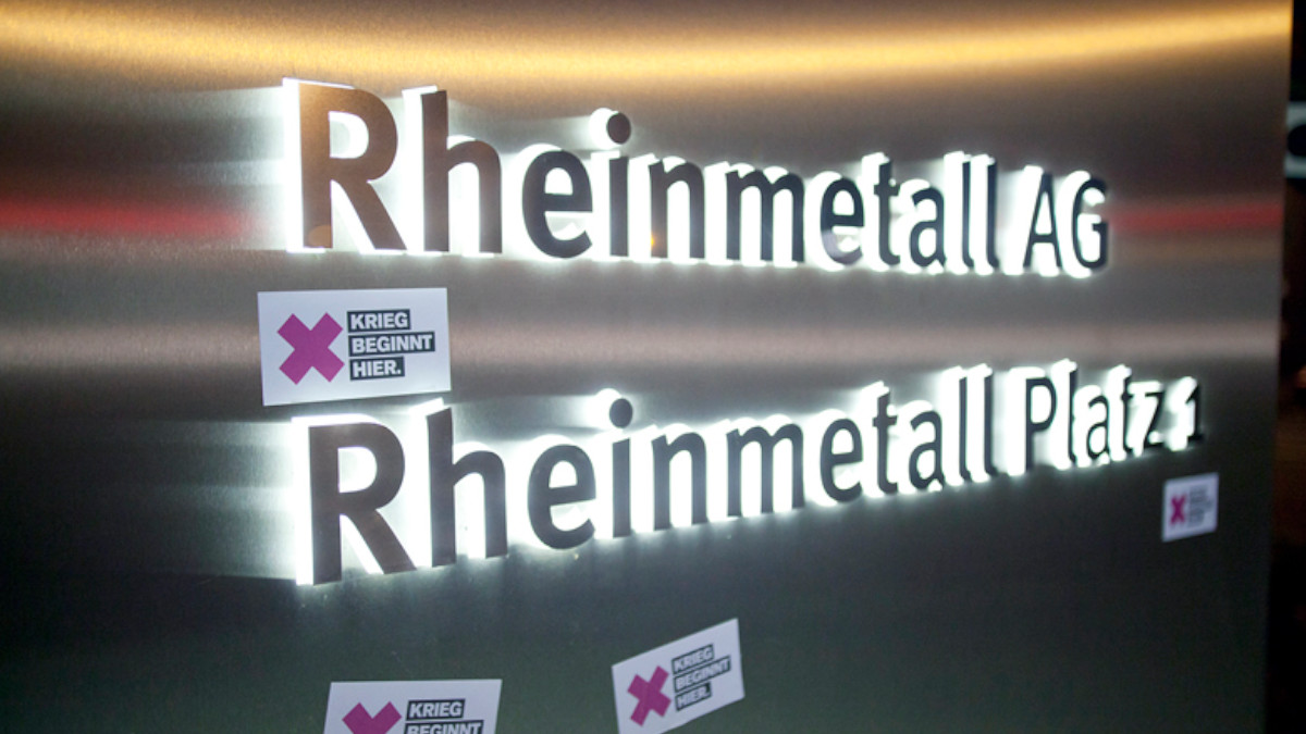 Protest gegen Rheinmetall