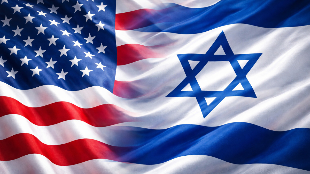 US-Flagge und Israel-Flagge mischen sich.