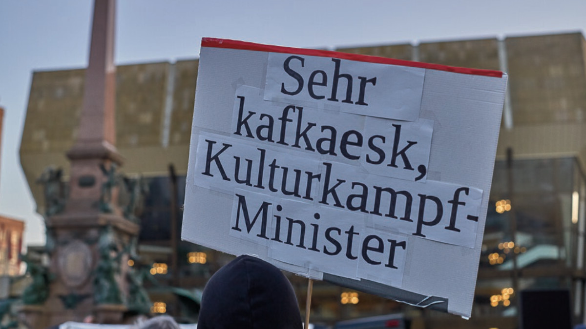 Leipziger Buchmesse 2026 Eröffnung Augustusplatz Demonstration gegen Wolfram Weimer