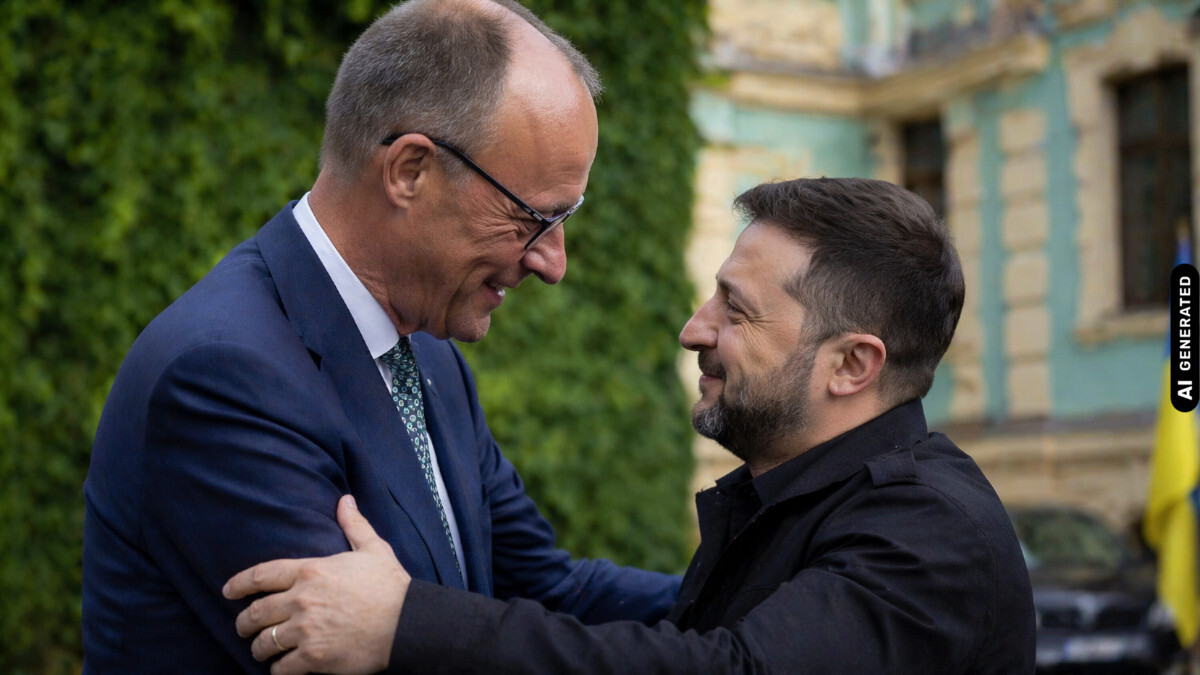 Merz und Selenskij, KI