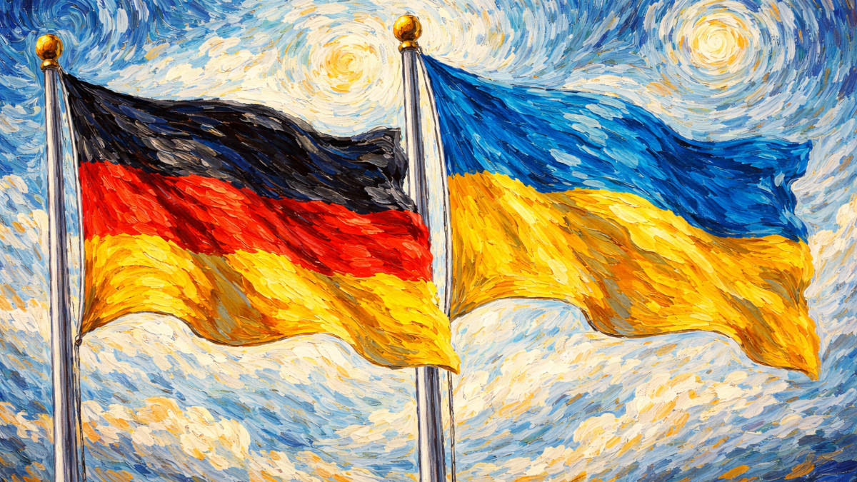 Deutsche und ukrainische Flagge