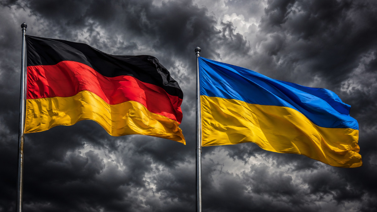Deutsche und ukrainische Flagge