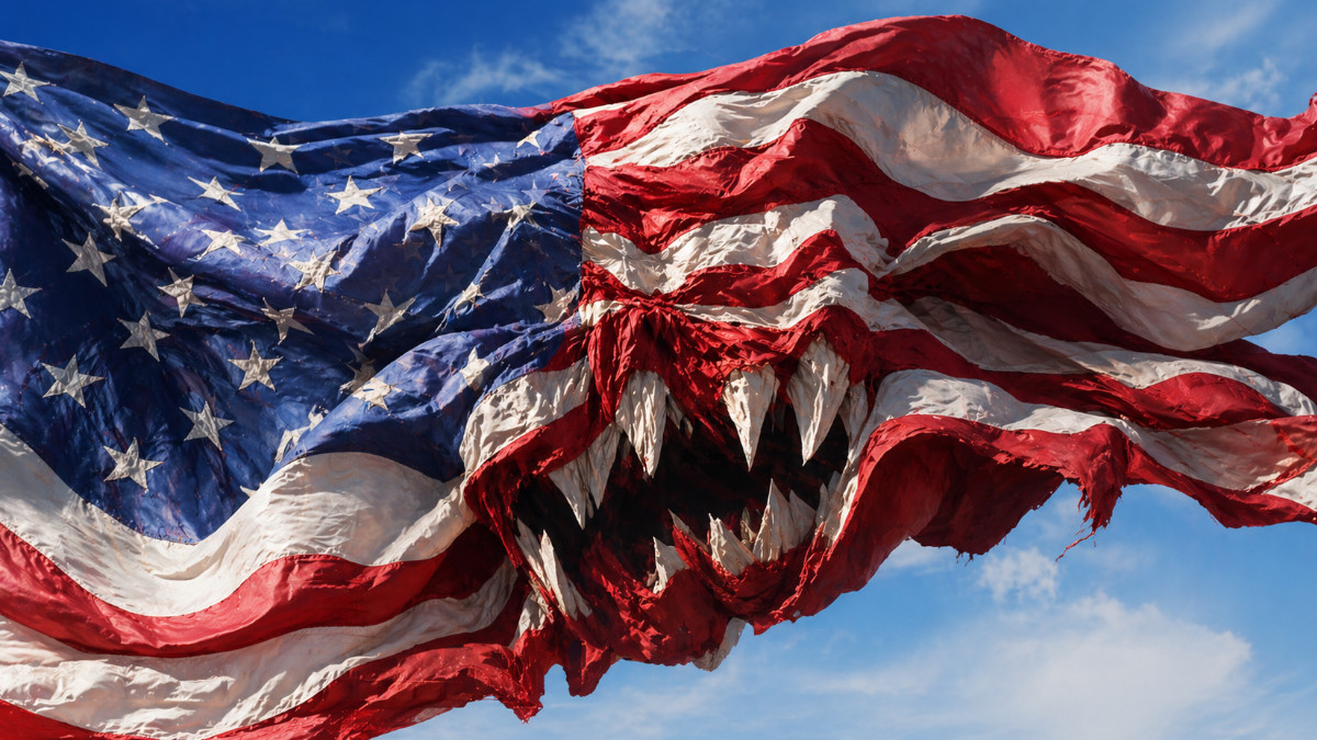 US-Flagge als Monster