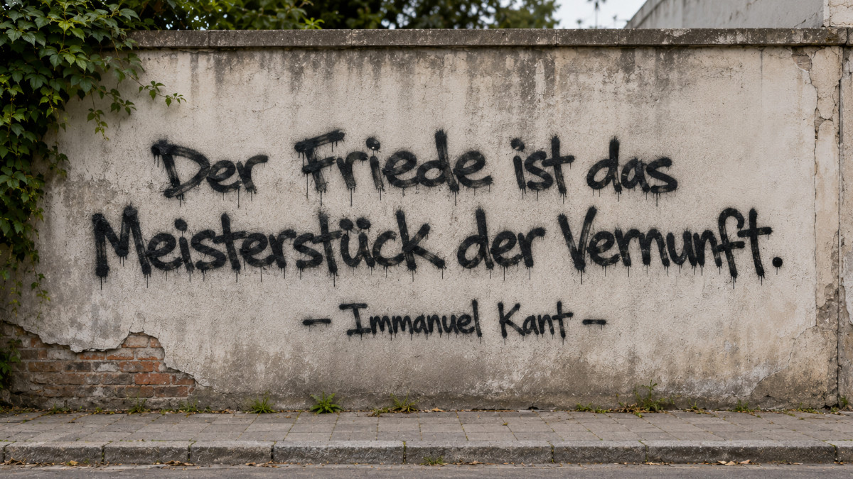 Der Friede ist das Meisterstück der Vernunft. Zitat von Immanuel Kant.