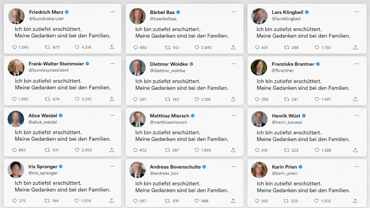 Zutiefst erschüttert.