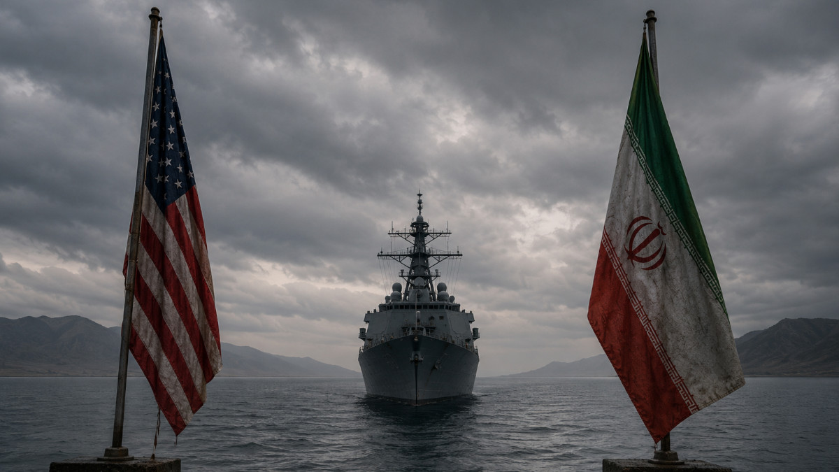 Iran und USA: Symbolbild Hormuzkrieg, KI-generiert.