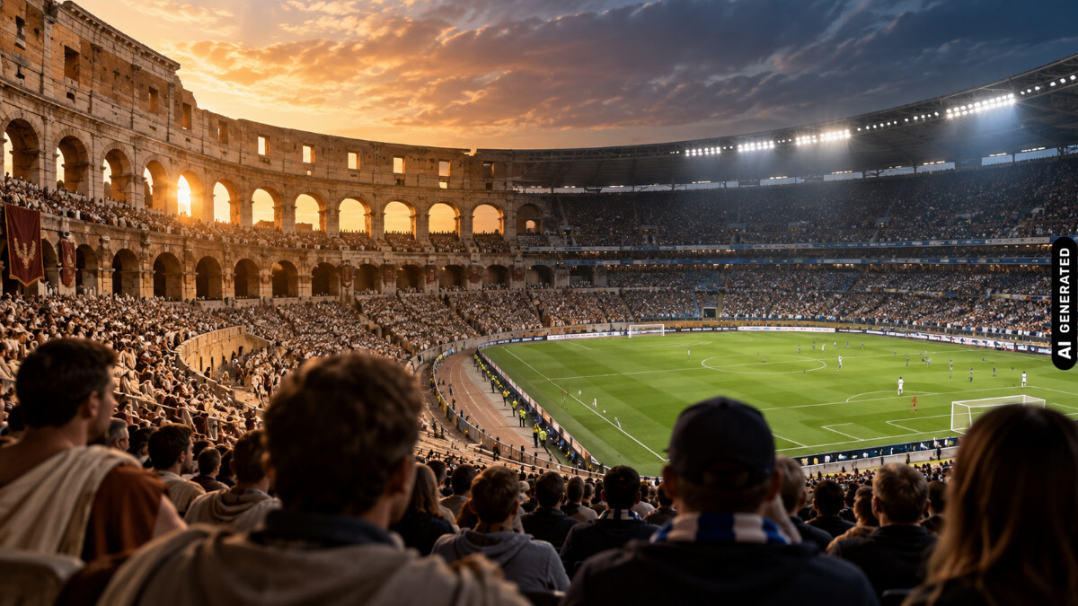 Kolosseum und Stadion, KI-generiert