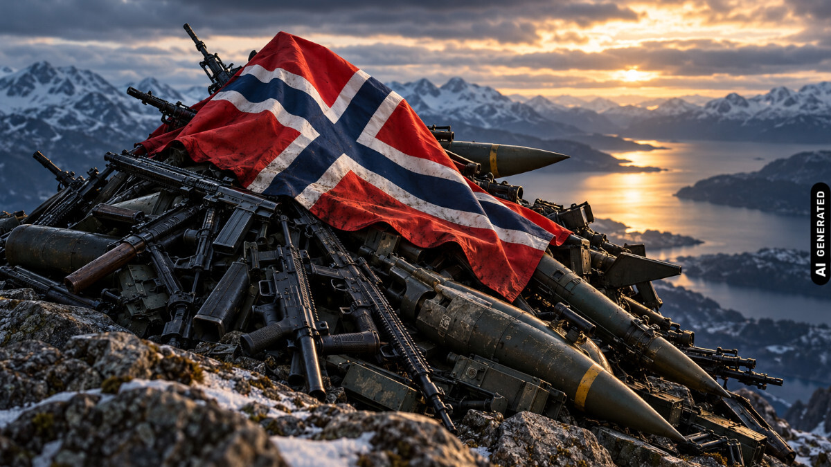 Norwegen, Flagge, Rüstung, KI-generiert