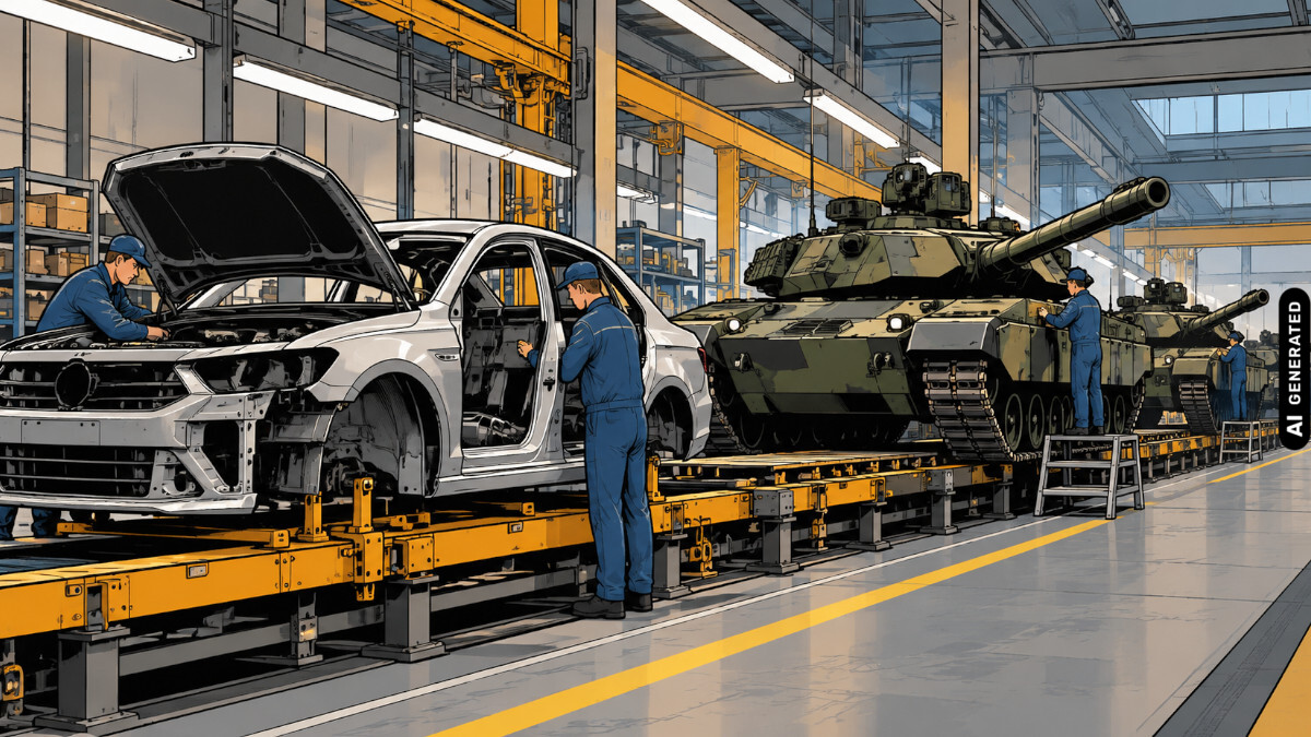 Vom PKW zum Panzer, KI-generiert
